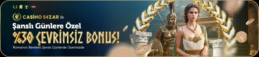 Casinosezar Şanslı Günlere %30 Çevrimsiz Slot Bonusu