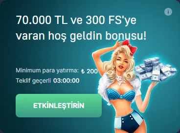 7Slots 70.000 TL ve 300 FS'ye Varan Hoş Geldin Bonusu!