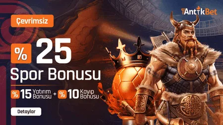 Antikbet %15 + %10 Spor Çevrimsiz Yatırım + Kayıp Bonusu